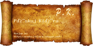 Páskuj Klára névjegykártya