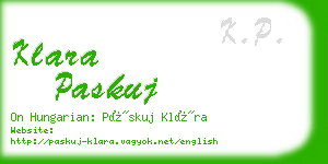 klara paskuj business card